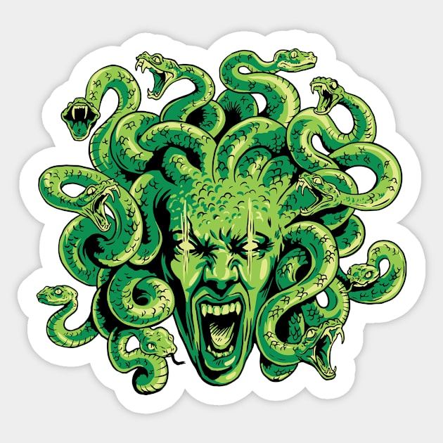 Ancient Greek Mythology Medusa Illustration Sticker by SLAG_Creative